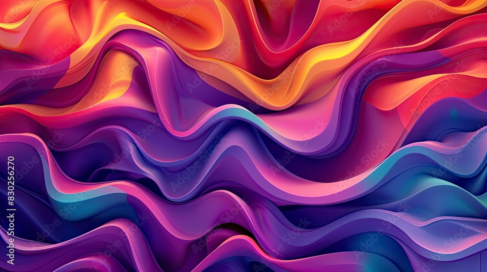 A colorful, flowing piece of art with a rainbow of colors A colorful, flowing piece of art with a rainbow of colors