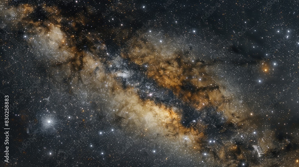 Fototapeta premium The nocturnal heavens patterns of stars celestial bodies