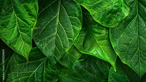 A close up of green leaves with a lush green background