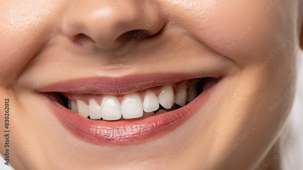 close up of a woman smiling, perfect teeth of a woman, dental care, advertising for whitening close up of a woman smiling, perfect teeth of a woman, dental care, advertising for whitening