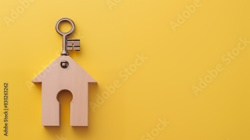 AI-generated illustration of a miniature house with a key