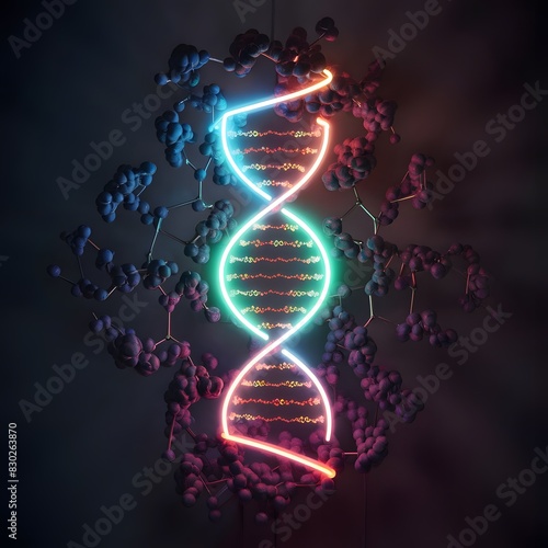 polymer composed of two polynucleotide chains that coil around each other to form a double helix. (DNA) photo