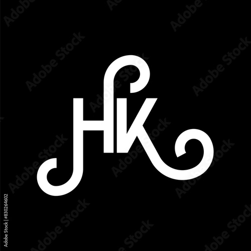 HK letter logo design on black background. HK creative initials letter logo concept. hh letter design. HK white letter design on black background. H K, h k logo