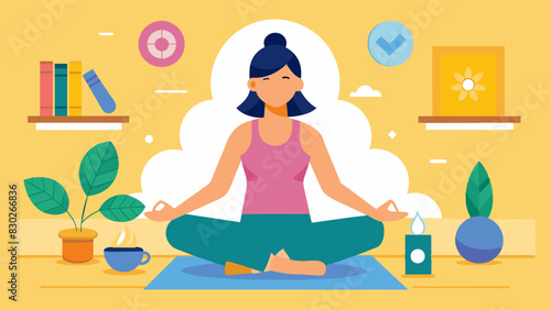 A yoga studio that promotes body acceptance and encourages modifications for different skill levels.. Vector illustration