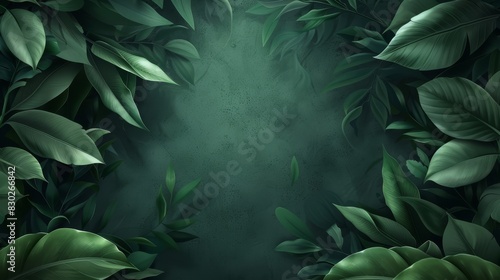  A green background with numerous leaves at the top instead of the bottom