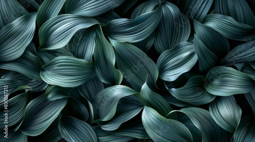  A tight shot of leaves against a black backdrop Inframargin bears green foliage, while supra-margin showcases tops of leaves