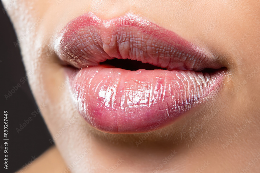 close up lips of woman, red lipstick, beautiful smile, woman with perfect teeth close up lips of woman, red lipstick, beautiful smile, woman with perfect teeth