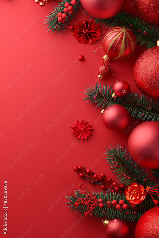 Festive Christmas background. Merry Christmas and Happy New Year poster, banner and greeting card