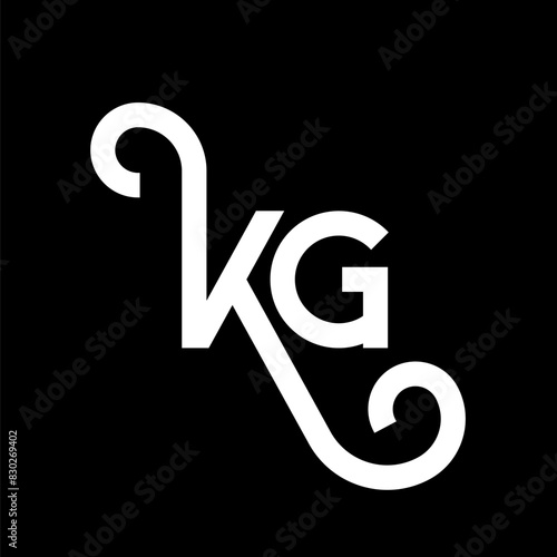 KG letter logo design on black background. KG creative initials letter logo concept. kg letter design. KG white letter design on black background. K G, k g logo