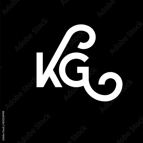 KG letter logo design on black background. KG creative initials letter logo concept. kg letter design. KG white letter design on black background. K G, k g logo