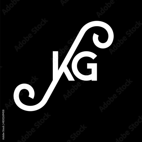 KG letter logo design on black background. KG creative initials letter logo concept. kg letter design. KG white letter design on black background. K G, k g logo