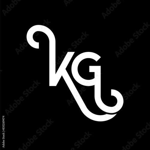 KG letter logo design on black background. KG creative initials letter logo concept. kg letter design. KG white letter design on black background. K G, k g logo