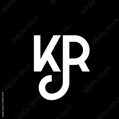 KR letter logo design on black background. KR creative initials letter logo concept. kr letter design. KR white letter design on black background. K R, k r logo