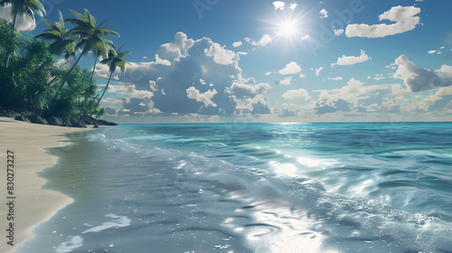Refúgio dos Sonhos: Praia Paradisíaca de Águas Cristalinas e Azul Claro
