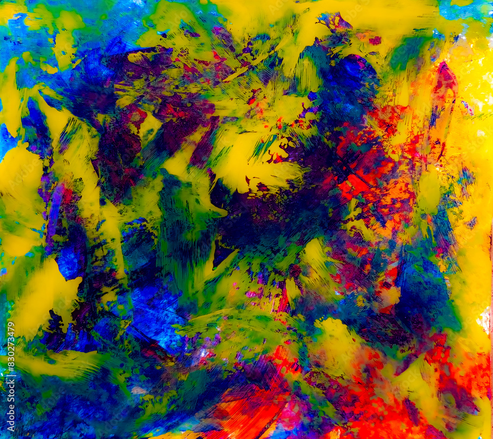 Hand painted abstract multicolored paint grunge background. Abstract artwork. Colorful modern painting. Decorative and artistic Wallpaper.