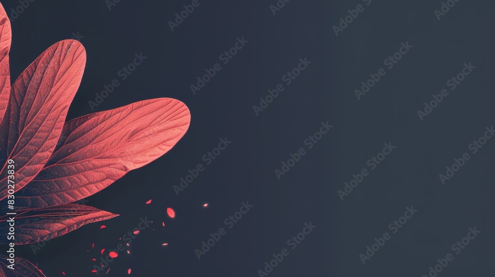 A red flower, sharply focused against a black background A red flower with blurred edges appears on the left side Another red flower is clearly defined on the right A red flower, sharply focused against a black background A red flower with blurred edges appears on the left side Another red flower is clearly defined on the right