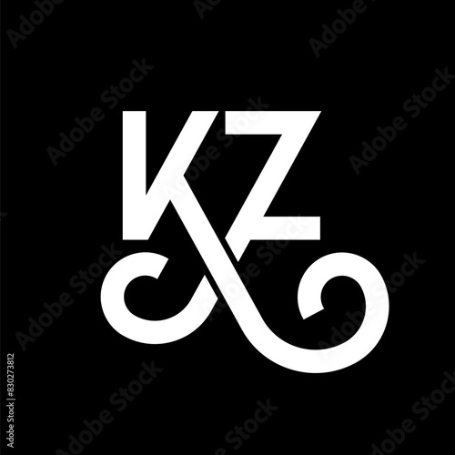 KZ Letter Logo Design. Initial letters KZ logo icon. Abstract letter KZ minimal logo design template. K Z letter design vector with black colors. kz logo