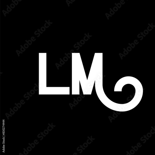 LM Letter Logo Design. Initial letters LM logo icon. Abstract letter LM minimal logo design template. L M letter design vector with black colors. lm logo