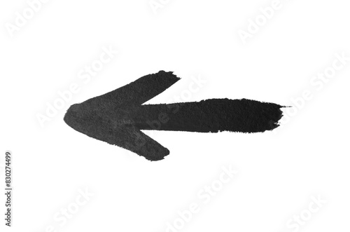 Watercolor arrow black on a white background