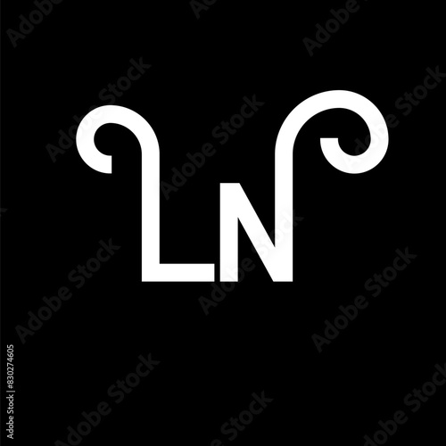 LN Letter Logo Design. Initial letters LN logo icon. Abstract letter LN minimal logo design template. L N letter design vector with black colors. ln logo