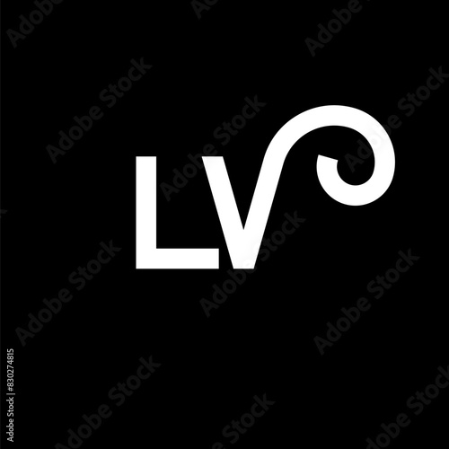 LV Letter Logo Design. Initial letters LV logo icon. Abstract letter LV minimal logo design template. L V letter design vector with black colors. lv logo photo