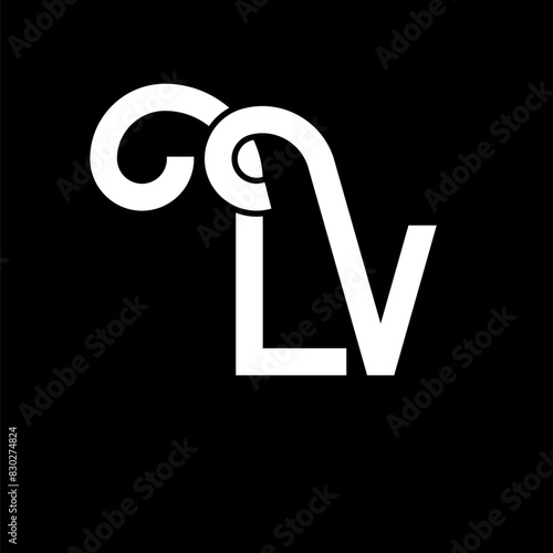 LV Letter Logo Design. Initial letters LV logo icon. Abstract letter LV minimal logo design template. L V letter design vector with black colors. lv logo photo