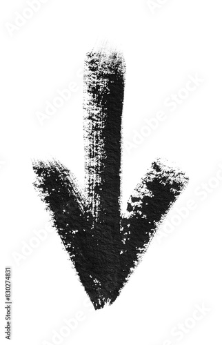 Watercolor arrow black on a white background