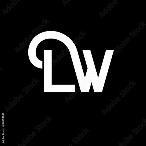 LW Letter Logo Design. Initial letters LW logo icon. Abstract letter LW minimal logo design template. L W letter design vector with black colors. lw logo photo