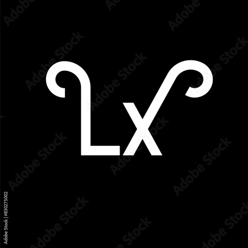 LX Letter Logo Design. Initial letters LX logo icon. Abstract letter LX minimal logo design template. L X letter design vector with black colors. lx logo