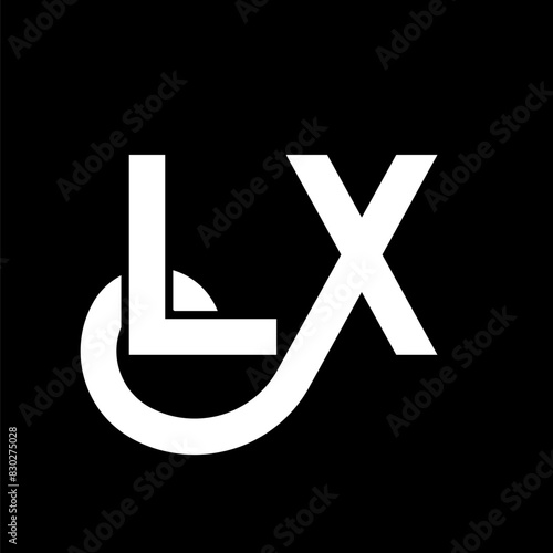 LX Letter Logo Design. Initial letters LX logo icon. Abstract letter LX minimal logo design template. L X letter design vector with black colors. lx logo