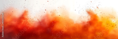 abstract background of colored particles flying through the skies, with an orange cloud and white sky behind.