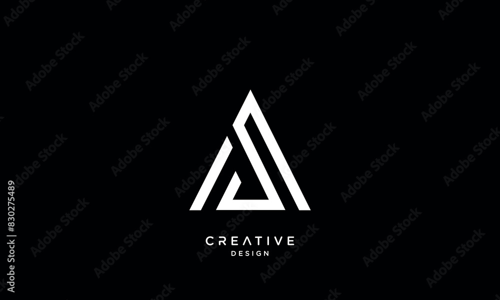 AJ, JA, A, J, Abstract Letters Logo Monogram AJ, JA, A, J, Abstract Letters Logo Monogram