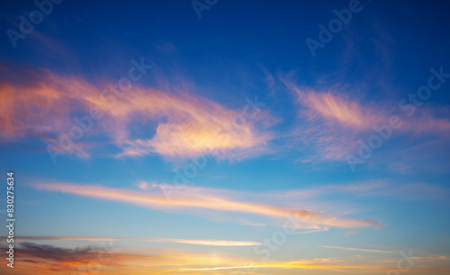 Sunset sky with orange clouds © nata777_7