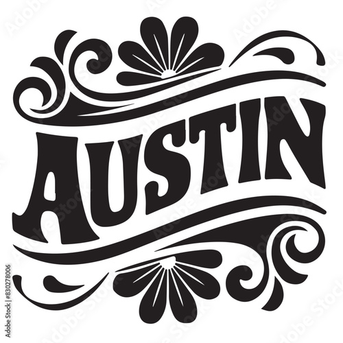 Austin Groovy Text Vector