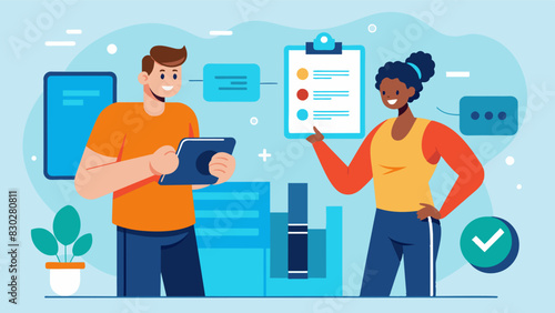 A personal trainer who creates customized fitness plans based on each clients unique needs and goals.. Vector illustration