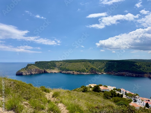 Cala Montg   seen from the Mirador de Punta Montg    beautiful bay of the Mediterranen Sea near L Escala  Girona  Catalonia  Costa Brava  Spain