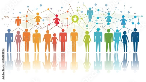 A group of people are connected to each other in a network