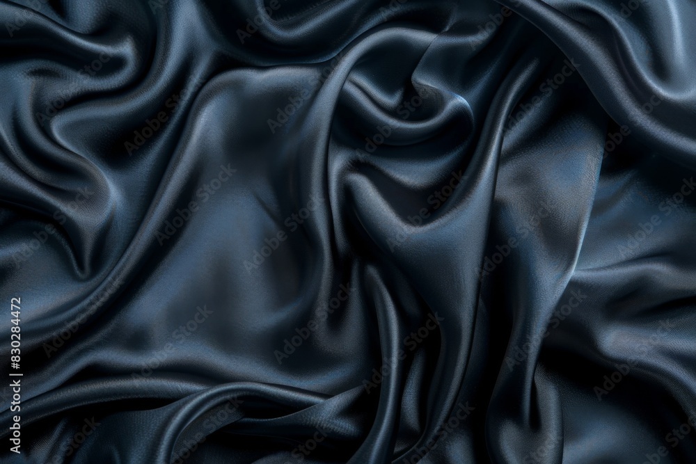 A close up of a black silk fabric with a very smooth feel A close up of a black silk fabric with a very smooth feel