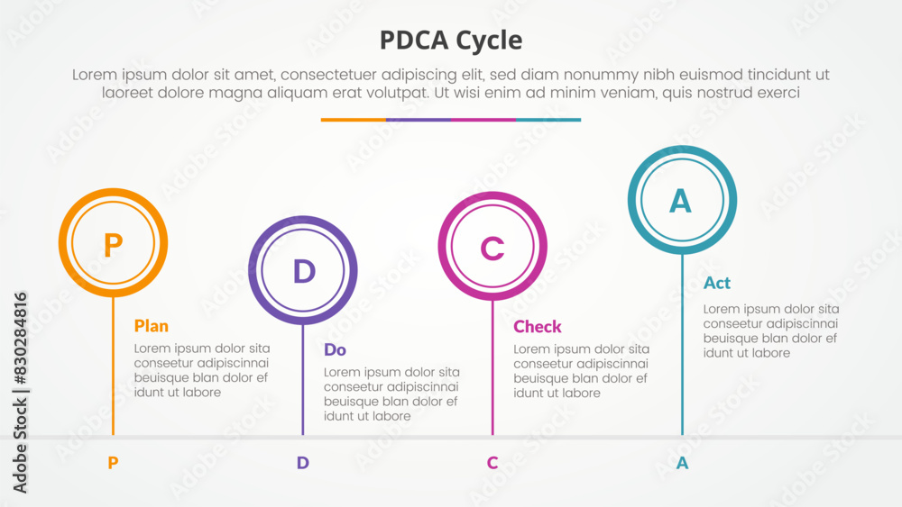 PDCA plan do check act framework infographic concept for slide ...