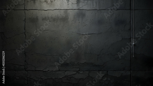 Dark concrete wall with moisture photo