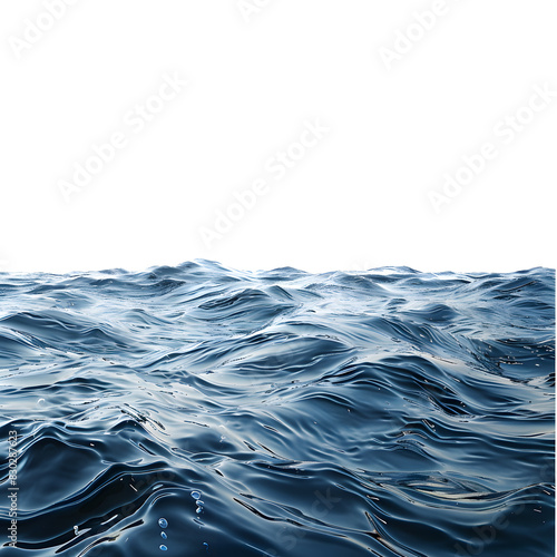 tranquility  cool waves  Sea water surface cut out on a white background