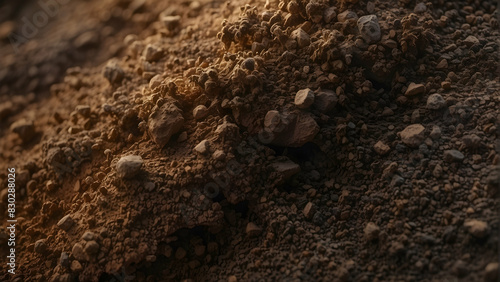 Close-up of textured dry soil photo