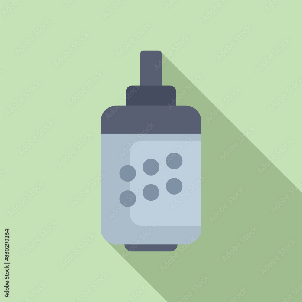 Modern flat design icon of a digital walkietalkie with shadow on a green background Modern flat design icon of a digital walkietalkie with shadow on a green background