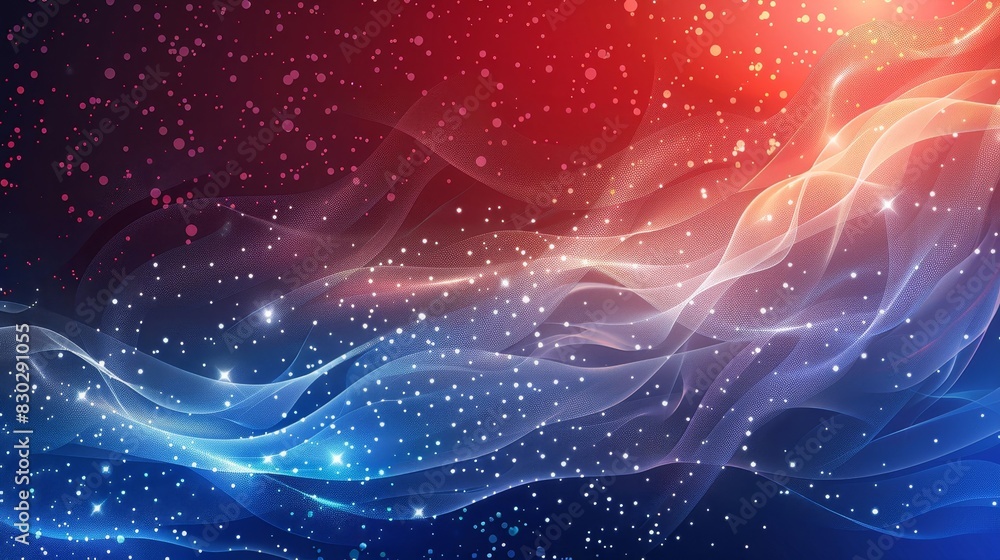 Obraz premium Gradient transition from red to blue with intricate patterns backdrop