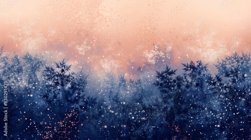 Indigo to soft coral gradient intricate lace patterns gentle stars sophisticated festive atmosphere backdrop