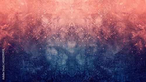 Indigo to soft coral gradient intricate lace patterns gentle stars sophisticated celebration backdrop photo