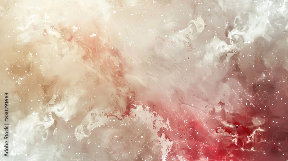 Abstract background: soft white deep crimson tones cloud-like patterns luminous stars tranquil ambiance backdrop Abstract background: soft white deep crimson tones cloud-like patterns luminous stars tranquil ambiance backdrop