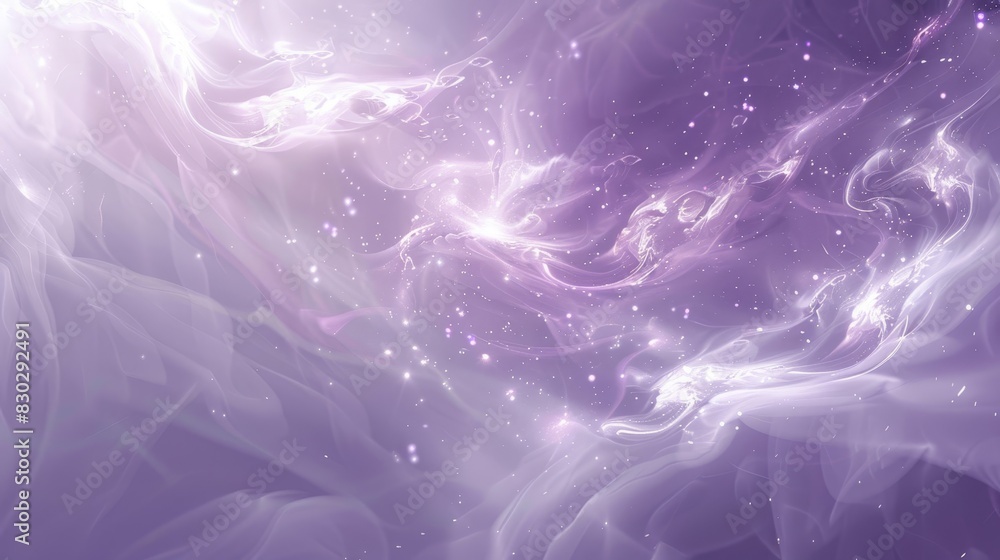 Obraz premium Soft white deep plum tones cloud-like patterns glowing stars dreamy festive mood backdrop