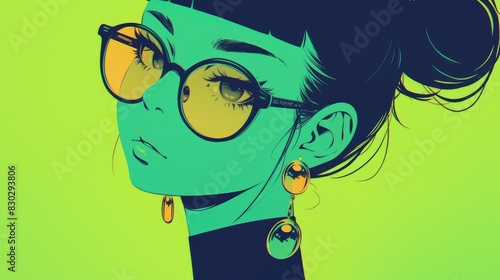 Imagine a hip cartoon character flaunting stylish black sunglasses inspired by the fascinating spirilla bacteria photo