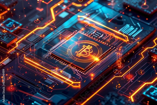 Wallpaper Mural Cybersecurity in the Digital Age: Advanced Bitcoin Encryption on a Circuit Board Torontodigital.ca